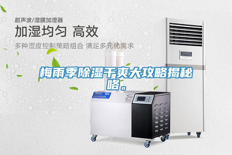 梅雨季除濕干爽大攻略揭秘咯。