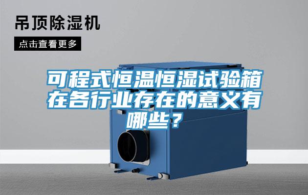 可程式恒溫恒濕試驗箱在各行業(yè)存在的意義有哪些？