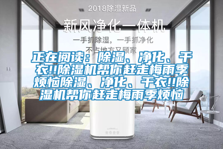 正在閱讀：除濕、凈化、干衣!!除濕機(jī)幫你趕走梅雨季煩惱除濕、凈化、干衣!!除濕機(jī)幫你趕走梅雨季煩惱