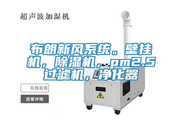 布朗新風(fēng)系統(tǒng)。壁掛機，除濕機，pm2.5過濾機，凈化器