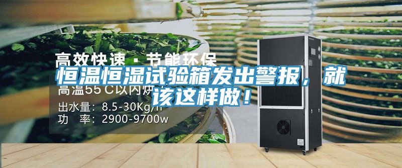 恒溫恒濕試驗箱發(fā)出警報，就該這樣做！