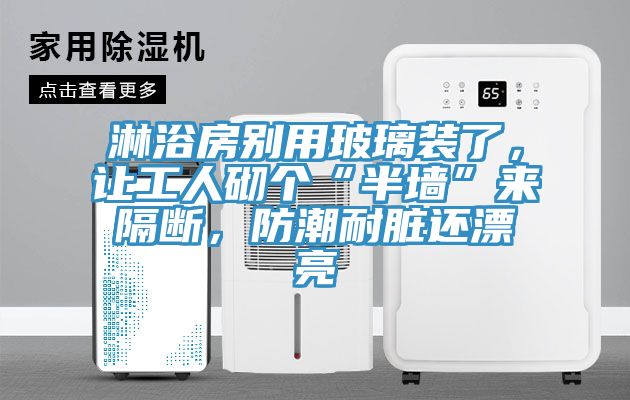 淋浴房別用玻璃裝了，讓工人砌個“半墻”來隔斷，防潮耐臟還漂亮