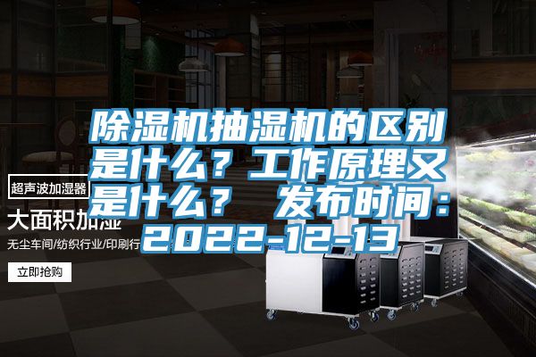 除濕機(jī)抽濕機(jī)的區(qū)別是什么？工作原理又是什么？ 發(fā)布時間：2022-12-13